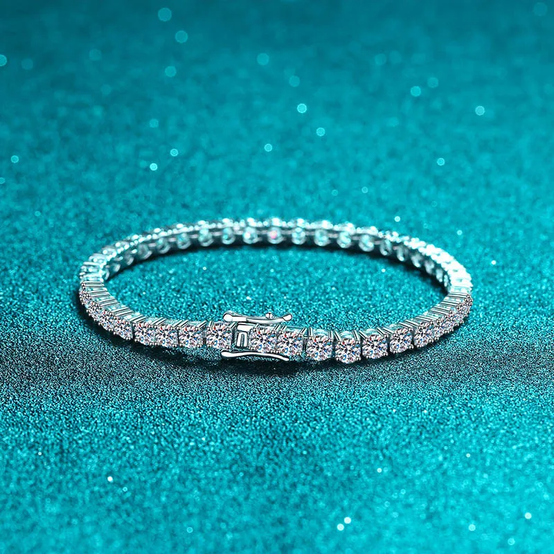100% S925 Sterling Silver 2-6mm Real Moissanite Tennis Bracelet for Women Wedding Jewelry Christmas Exquisite Gift - Image 2