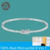 100% S925 Sterling Silver 2-6mm Real Moissanite Tennis Bracelet for Women Wedding Jewelry Christmas Exquisite Gift
