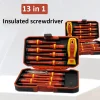 1000V Insulated Screwdriver Set Phillips Slotted Professional CRV Magnetic Screw Driver Changeable Bit Electrician Hand Tool