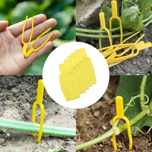100Pcs Garden Plant Support Clips Strong Hold Vine Anchors for Seedlings Tangle Prevention Easy Soil Insertion Farming