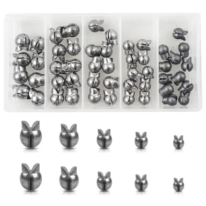 100Pcs/50Pcs Split Shot Fishing Weights Sinker Clip On Weights Fishing Egg weight Bass Trout lure Fishing rig tackle Accessories