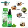 100ml Natural Pet Care Topical Flea&Tick Spray Remover for Dogs&Cats with Fresh Fragrance Peppermint Oil and Eugenol