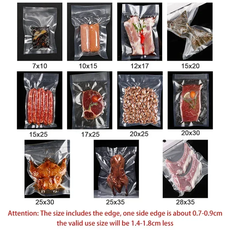 100pcs Food Vacuum Sealer Bags for Sous Vide Food Saver Kitchen Storage Bag BPA-Free Vacuum Packaging Bags Kitchen Tool - Image 5