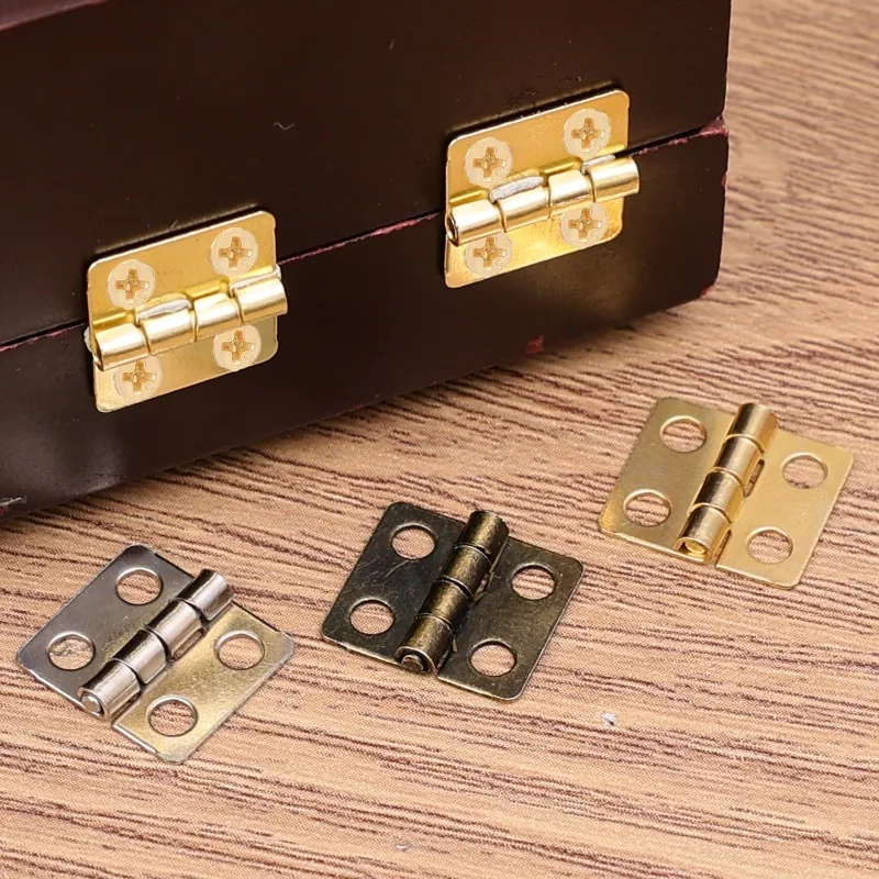 10/100sets Mini Hinges with Screws Wooden Box Butt Metal Hinges Home 180 Degree Furniture Cabinets Drawer DIY Decoration Hinge - Image 2