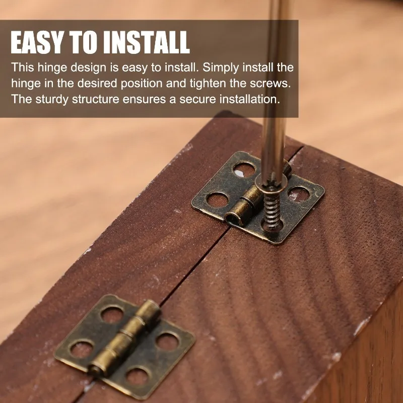 10/100sets Mini Hinges with Screws Wooden Box Butt Metal Hinges Home 180 Degree Furniture Cabinets Drawer DIY Decoration Hinge - Image 3