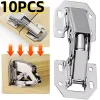 10/1PCS 90 Degree Steel Cabinet Hinges No-Drilling HoleHydraulic Buffer Hinge Kitchen Cabinet Cupboard Hinges Furniture Hardware