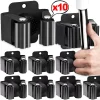 10/1x Stainless Steel Mop Broom Holder Wall Mounted Rust-Resistant Storage Hooks Bathroom Kitchen Garden Tools Organization Rack