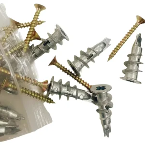 10/20/40/100/200/400pcs Zinc Alloy Self-Drilling Drywall Anchors With Screws Metal Wall Anchors Expansion Screws Drywall Bolt