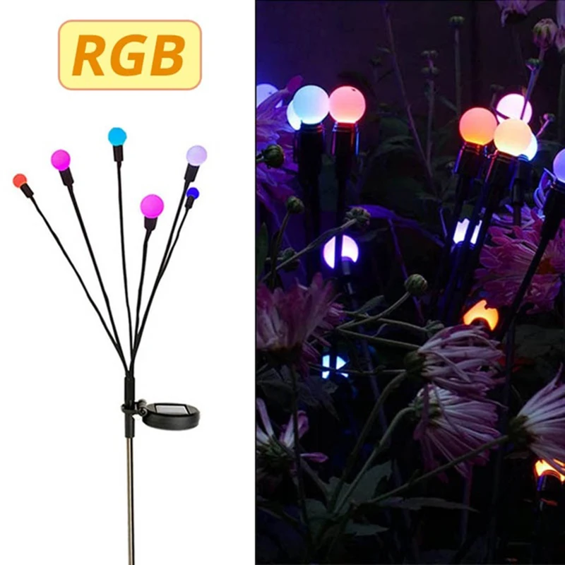 10/8/6 LED Solar Firefly Light Outdoor Waterproof Wedding Party Ornament Garden Lawn Paths Decoration Solar Garland Lights - Image 6