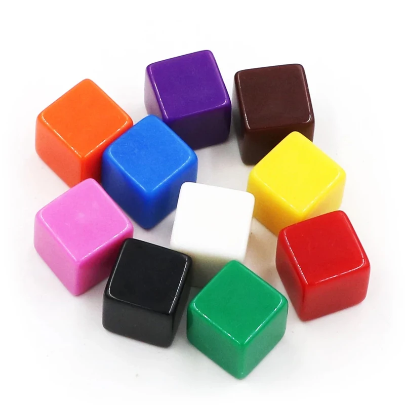 10PCS Blank Dice 16MM Acrylic Cubes Board Games For Kids Classroom Supplies Juegos De Mesa Familiares Divertidos Kinder Spiele