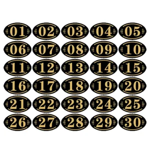 10Pcs 5*8cm Acrylic Store Hotel Adhesive Door Table Sign Plate Storage Cabinet Shelf Number Sign Sticker Party DIY Decoration