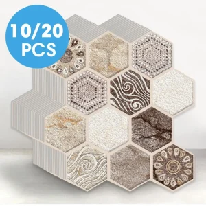 10Pcs/20 Pcs 3D Faux Brick Peel and Stick Wall Tiles - Self-adhesive Brick PVC Wall Panels, Pastoral Style, for Farmhouse Walls