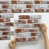 10pcs 3D Brick Wall Stickers Self-adhesive Faux Brick Wall Panels, Matt, Waterproof, 30 x 30cm, Living Room Bedroom Wall Decor