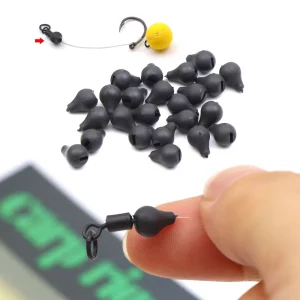 10pcs Carp Fishing Accessories Tungsten Beads Hair Chod Rig Fishing Swivel Connector Fluorocarbon Line Knotting Fishing Tackle