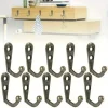 10pcs/Lot Vintage Wall Mounted Single Prong Hook Retro Mini Size Bronze Hangers for Clothes Keys Hat Towel Robe Bathroom Hooks