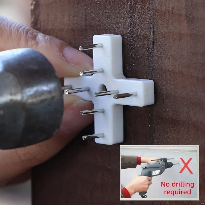 1/10x Metal Ceiling Hook with Cross Eight-pointed Nail Wall Heavy-duty Hanging Hooks for Home String Curtain Flower Basket Fixed - Image 2