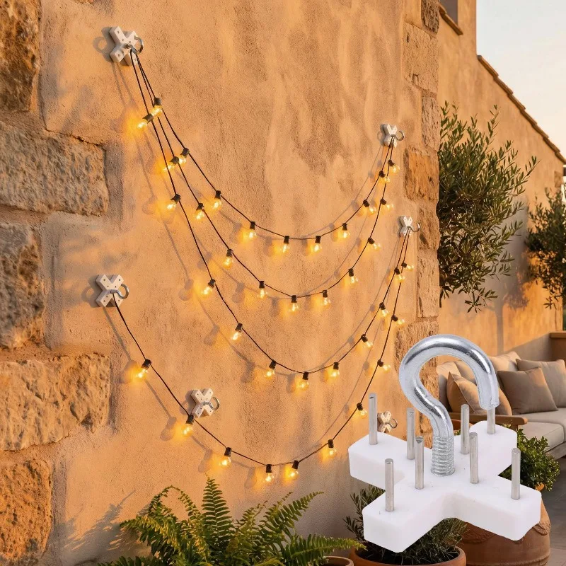 1/10x Metal Ceiling Hook with Cross Eight-pointed Nail Wall Heavy-duty Hanging Hooks for Home String Curtain Flower Basket Fixed - Image 6