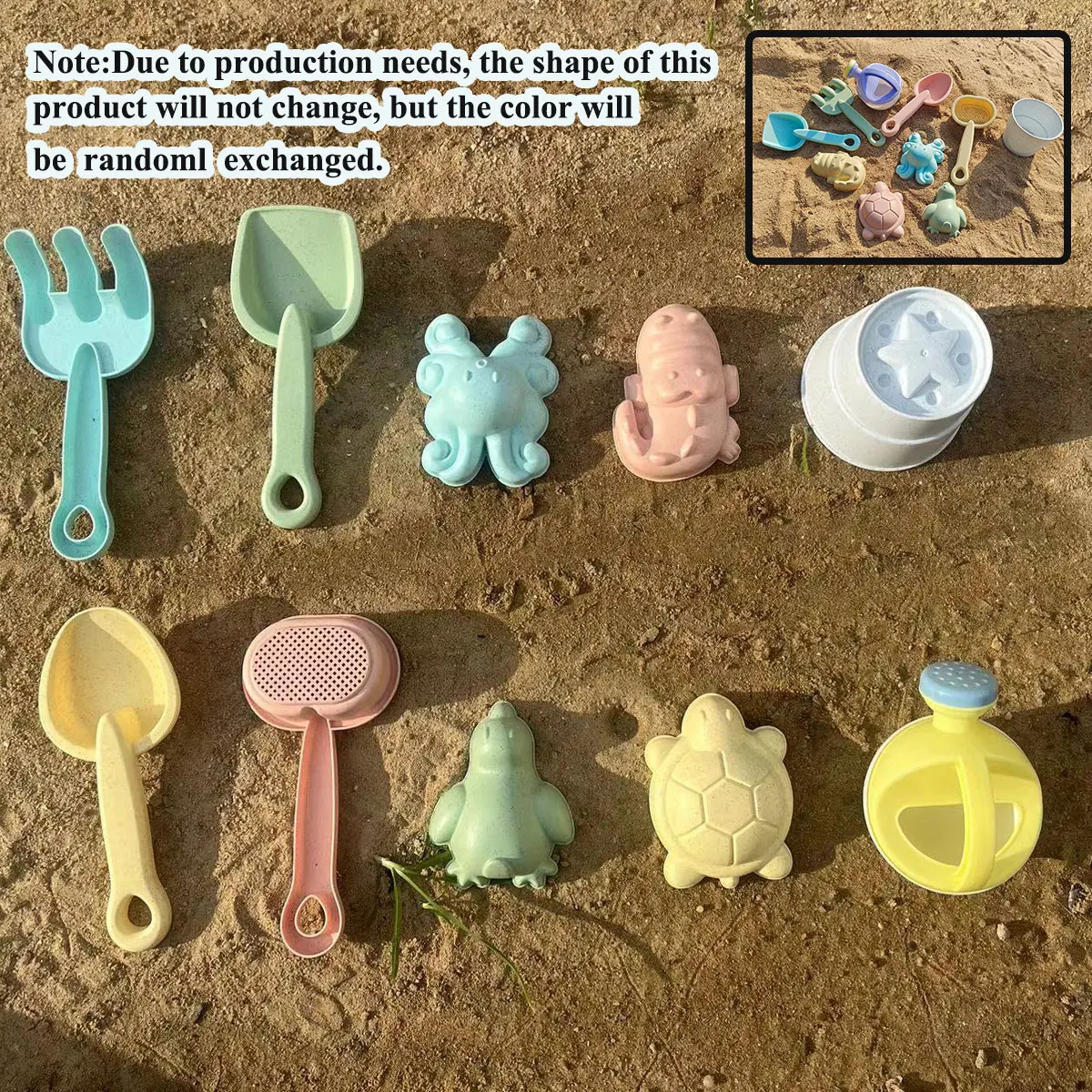 11/5/1 PCS Beach Sand Play Water Set Folding Bucket Summer Toys for Children Kids Outdoor Game Sandbox Accessories Color Random - Image 2