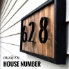 125mm Floating House Number Outdoor 5 inch Black Zinc Alloy Letter Apartment Door Numbers Mailbox Address Sign #0-9 Dash Slash