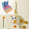 1/2PCS Cute Lucky Cat Mascot Plush Doll Stuffed Toy Keychain Pendant Lanyard Bag Hanging Chinese New Year Blessing Souvenir Gift