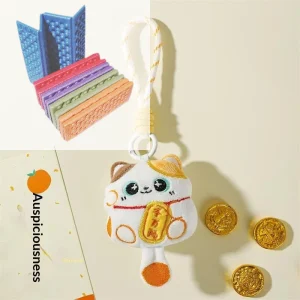 1/2PCS Cute Lucky Cat Mascot Plush Doll Stuffed Toy Keychain Pendant Lanyard Bag Hanging Chinese New Year Blessing Souvenir Gift