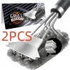 1/2PCS Safe Grill Brush and Scraper with Deluxe Handle Grill Cleaner Brush Stainless Steel Bristle Grill Brush Accessories