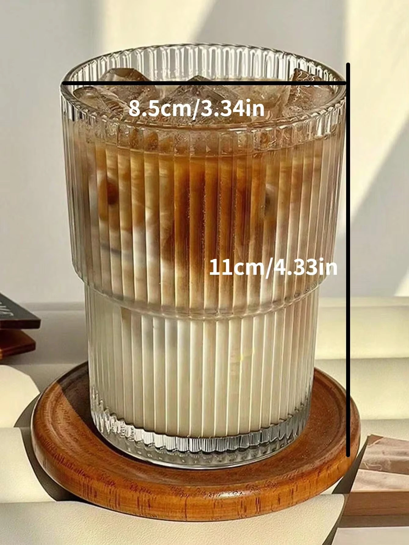 1/2PCS Stripe Glass Cup Transparent Glasses With Lid and Straw Ice Coffee Mug Tea Cup Juice Glass Milk Water Cup Drinkware - Image 6