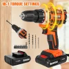 12V Cordless Power Drill Set Electric, Cordless Screwdriver Drill Set, LED Work Light, For Home And Garden DIY Project Kit