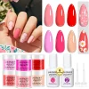 12pcs Dip Powder Nail Kit, 6 Colors Red Pink Dipping Powder Set and Base Top Coat Activator for Nail Home Salon Manicure