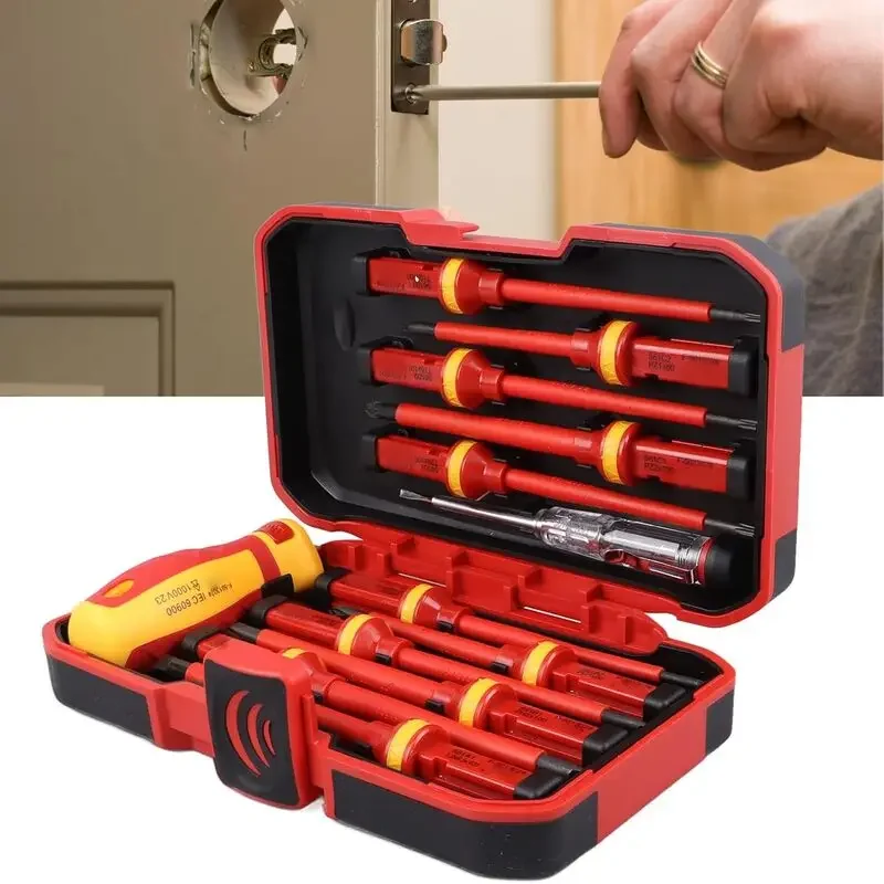 13pcs/8pcs/10pcs Electrician Repair Tools Kit 1000V Changeable Insulated Screwdrivers Set with Magnetic Slotted Bits - Image 2