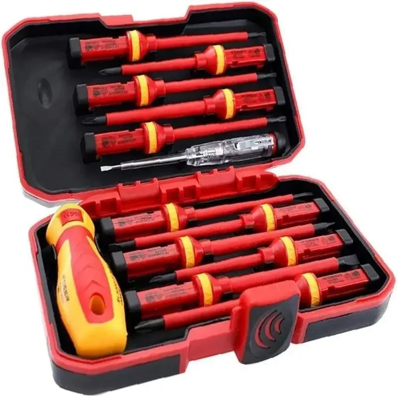 13pcs/8pcs/10pcs Electrician Repair Tools Kit 1000V Changeable Insulated Screwdrivers Set with Magnetic Slotted Bits - Image 3