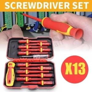 13pcs/8pcs/10pcs Electrician Repair Tools Kit 1000V Changeable Insulated Screwdrivers Set with Magnetic Slotted Bits