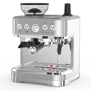 15 Bar Coffee Coffee Machine with Integrated Grinder/Milk Frother/2.5L Water Tank, Stainless Steel Barista Maker for Home Office