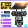 15MP 8K Wifi HD Camera Three Lenses Solar ip Camera Outdoor Wireless Waterproof PIR Night Vision AI Human Tracking Surveillance