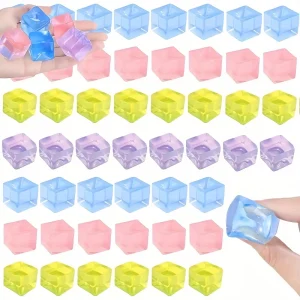 15Pcs Mini Ice Cube Squishy Toys Release Stress Transparent Small Ice Block Pinch Children Squeezing Stress relieving Toy Gifts