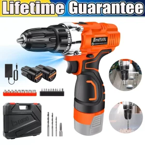 16.8V Cordless Drill 3/8" Chuck Electric Screwdriver Mini Wireless Combi Power Driver 25+1 Torque 42N.m Max. Power+ Battery