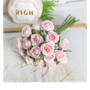 18 individual roses in hand, finished flower bouquet, living room decoration, artificial flower, artificial