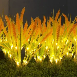 1PC 7Head Solar Powered Wheat Ear Ground Mounted Light,Suitable for Courtyard,Garden,Lawn,Outdoor,Camping,Party Decoration