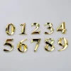 1PCS Gold Address Door Label Number #0-9 ABS Height 5cm Golden Home Sticker Modern House Hotel Apartment Door Plate