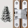1Pc Stainless Steel Hidden Gate Hinge 180° Invisible Concealed Barrel Hinge for Wooden Box & Heavy Duty Built-in Door