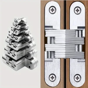 1Pc Stainless Steel Hidden Gate Hinge 180° Invisible Concealed Barrel Hinge for Wooden Box & Heavy Duty Built-in Door