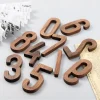 1Pcs 3Inch Walnut Mailbox Numbers with Magnet Wooden House Numbers for Outside 3D Address Numbers for House Apartment