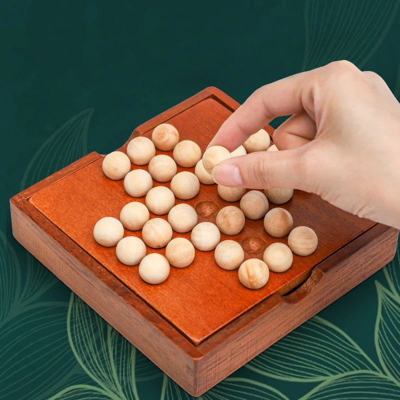 1Set Europe Board Game Single Chess Peg Solitaire Diamond Move Independently Cognitive Ability Toy Classical Educational Toys - Image 2
