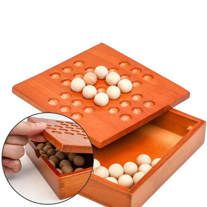 1Set Europe Board Game Single Chess Peg Solitaire Diamond Move Independently Cognitive Ability Toy Classical Educational Toys - Image 3