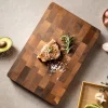 1pc Large Wood Board - Heavy-Duty Wood Grain Chopping Board, Large Leaf Camellia Tree Wood for Meat, Cheese, Vegetables, Bread