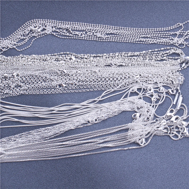 1pcs 925 Sterling Silver 16-30 Inches Rolo Bead Figaro Chain Necklace for Men Women 9 Designs Fashion Jewelry - Image 5