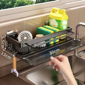 1pcs Multifunctional Wall-mounted Drain Rack Kitchen Rack Punch-free Rag Rack Spice Rack Sink Storage Rack Kitchen Supplies