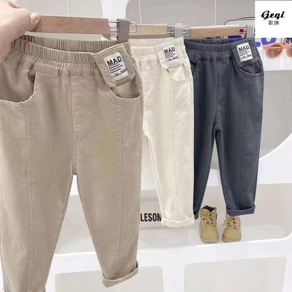 2-10 Years Old Autumn Boys Pants Casual Slim Fit Letter MAD Long Trousers For Kids Children Sport Comfortable Pants - Image 3