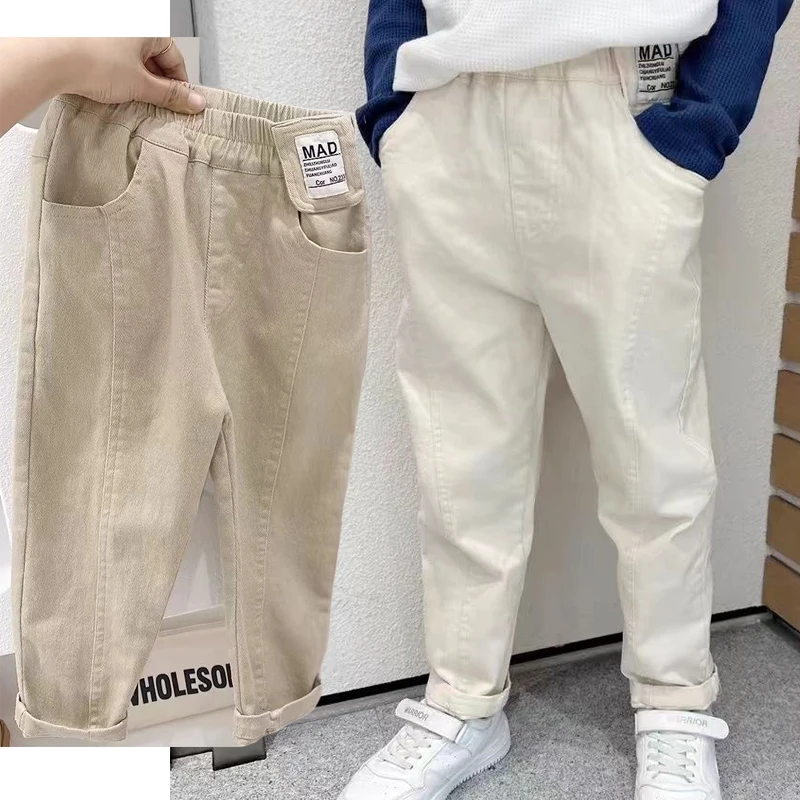 2-10 Years Old Autumn Boys Pants Casual Slim Fit Letter MAD Long Trousers For Kids Children Sport Comfortable Pants - Image 5