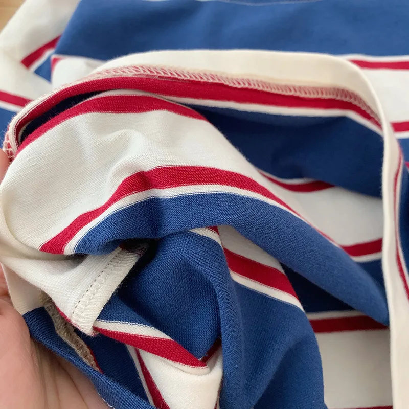 2-7Y autumn Children Clothes For Baby Girl Boys T-shirt Stripe Cotton Long Sleeves Shirts Teen Hoodie Bottoming Shirt Kids Tops - Image 2